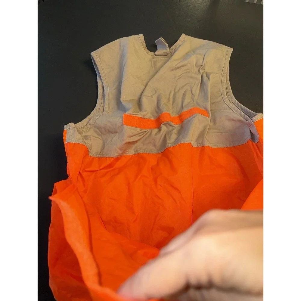 Men's Northwest Territory Hunting Vest Utility Blaze Orange Tan Pockets Sz L